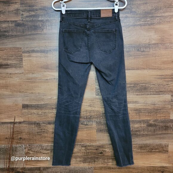 Madewell Jeans 26 Skinny 9" High Rise Black Sea Wash A8535 Tummy Control Stretch - Picture 2 of 12